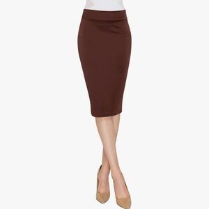 Classic Brown Pencil Skirt - Women